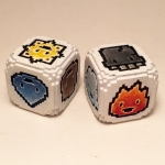 The “Element Dice”! These have multiple use during a game and bring a tad of RNG into the otherwise really strategic gameplay