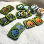 12 Element Source tiles and the dices painted and ready for the next playtest